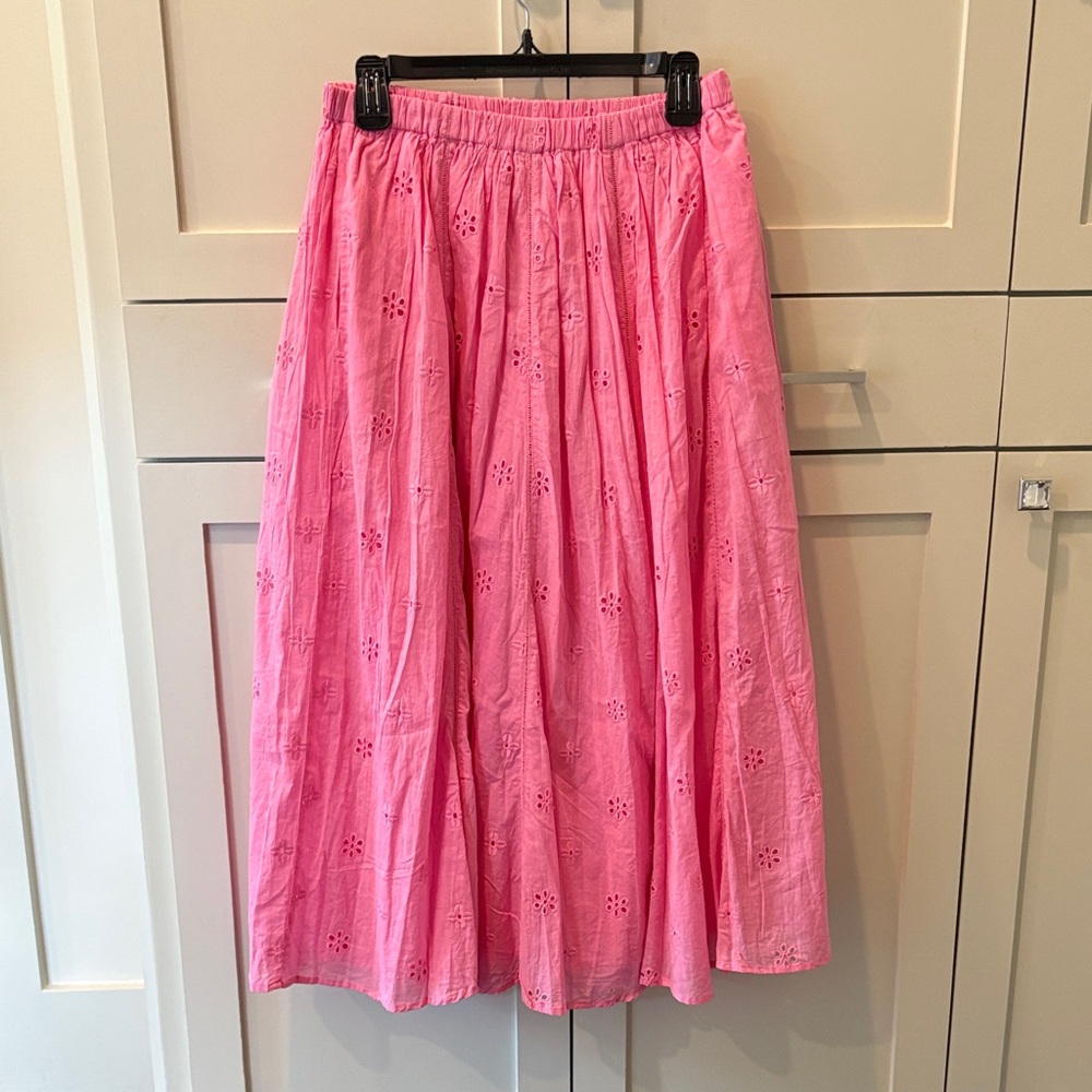 Pink Skirt with Eyelet Detail